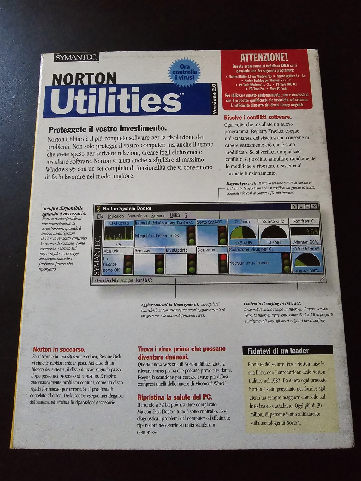 Symantic Norton Utilities Version Windows 95 Sealed Vintage Rare