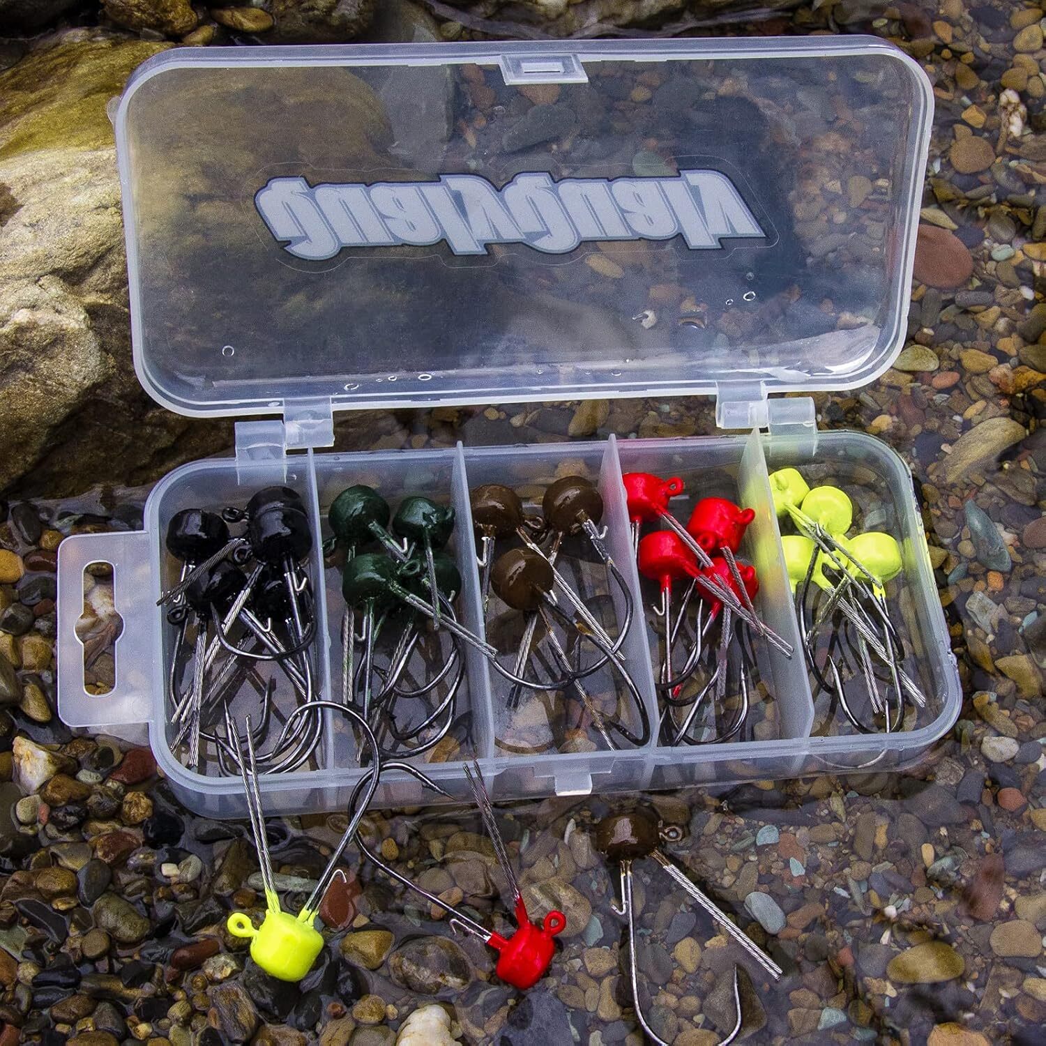 25pcs 1/6oz #1 Hook Ned Rig Jig Heads Weedless Mushroom Wide Gap Ned Hooks Set