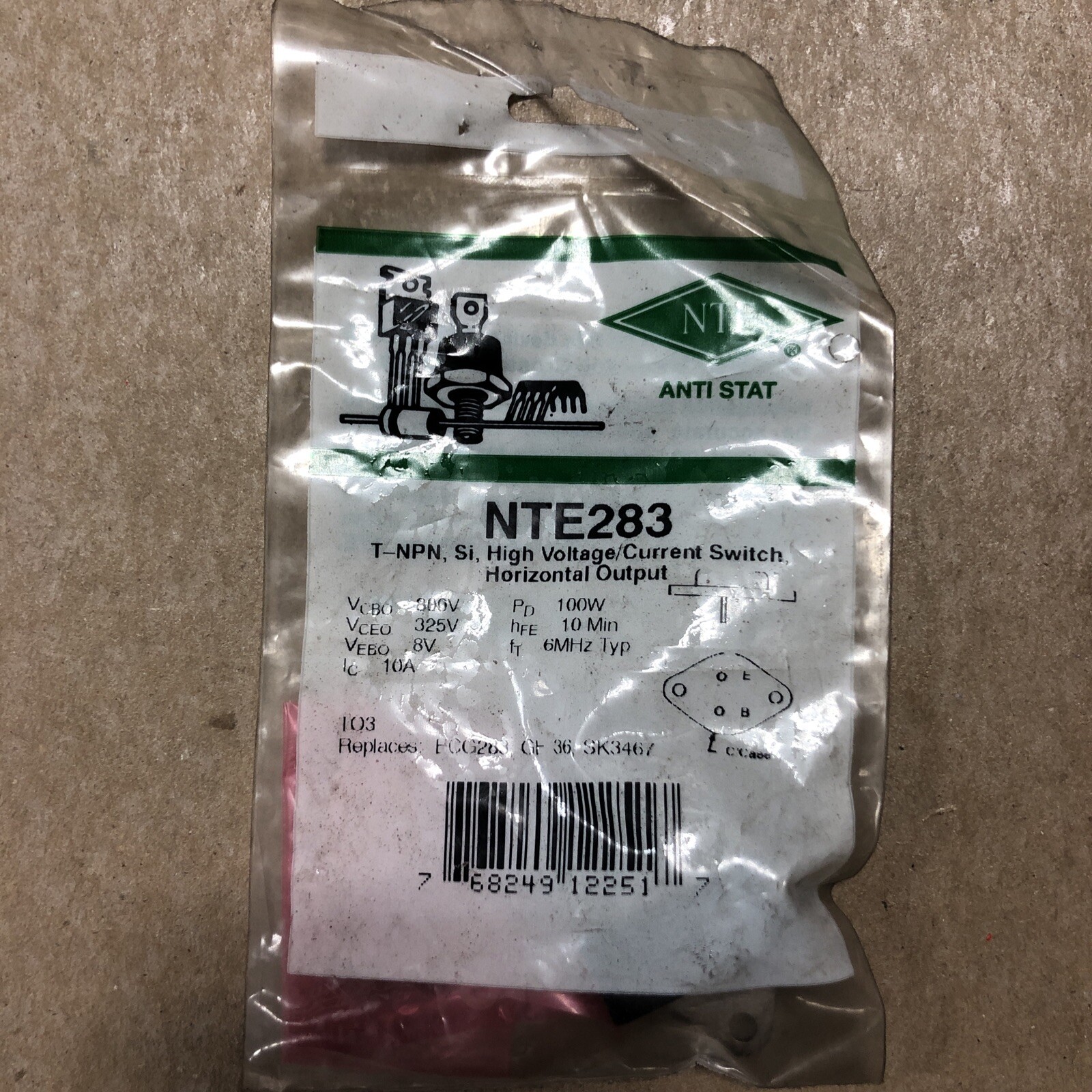 NTE283 NPN - Si, Hi Voltage / Current Switch TO3 ECG283 SK3467 GE36