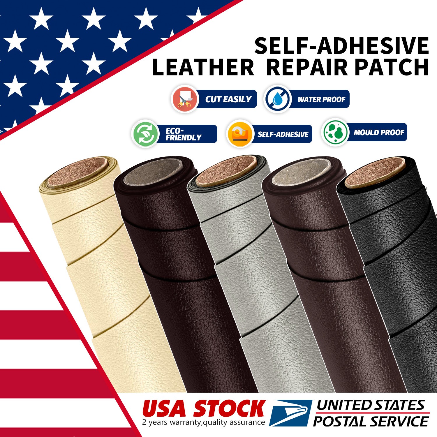 Leather Repair Tape Self-Adhesive Patch for Car Seats Couch Furniture Handbags