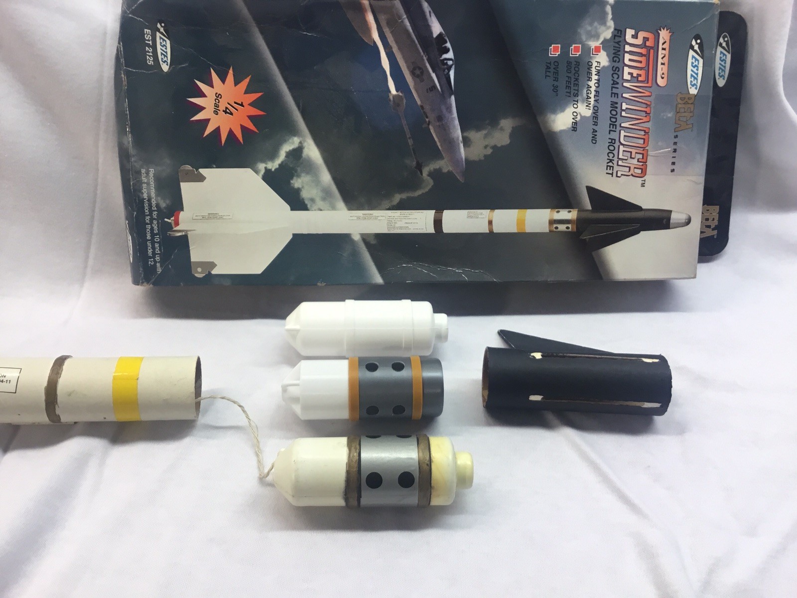 Estes Sidewinder Parachute plug-Replacement Pre-painted For Flying Scale Model