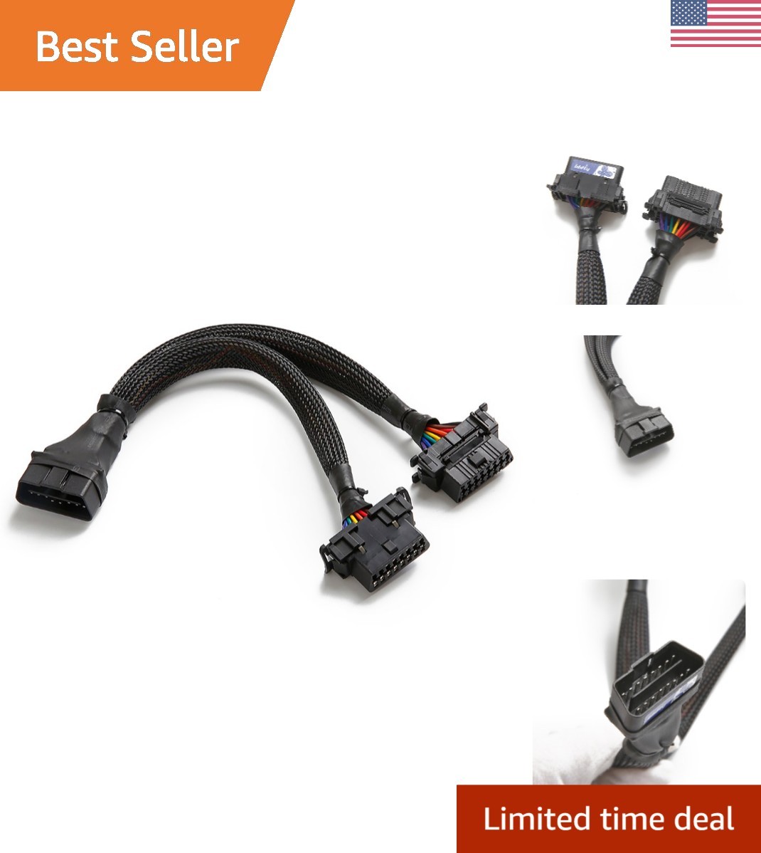 Ultimate 16-Pin OBD II Splitter - 30CM Extension for Enhanced Connectivity