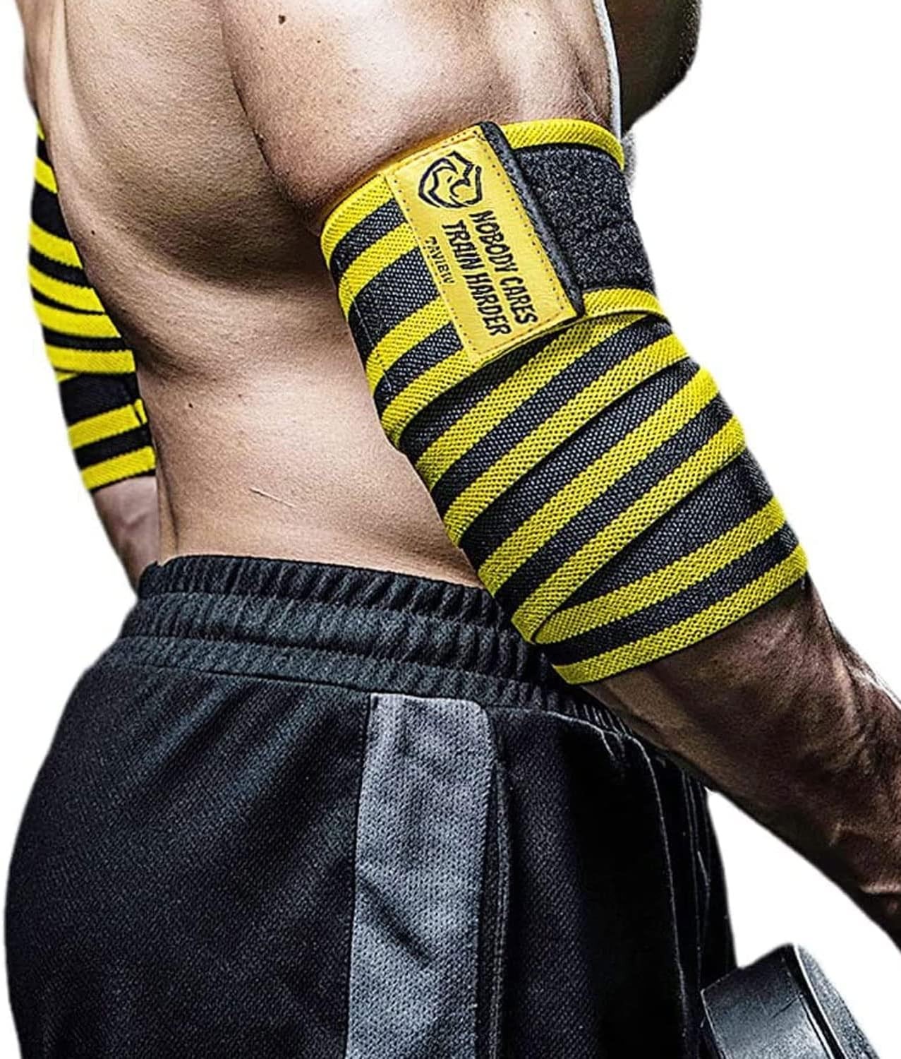 TAVIEW Elbow Wraps for Weightlifting (1 Pair), 47" 47 elbow wraps Pair)