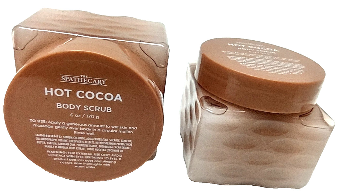 ( Lot 2 JARS ) The SPATHECARY Hot Cocoa Body Scrub 6 oz Each Jar Brand New