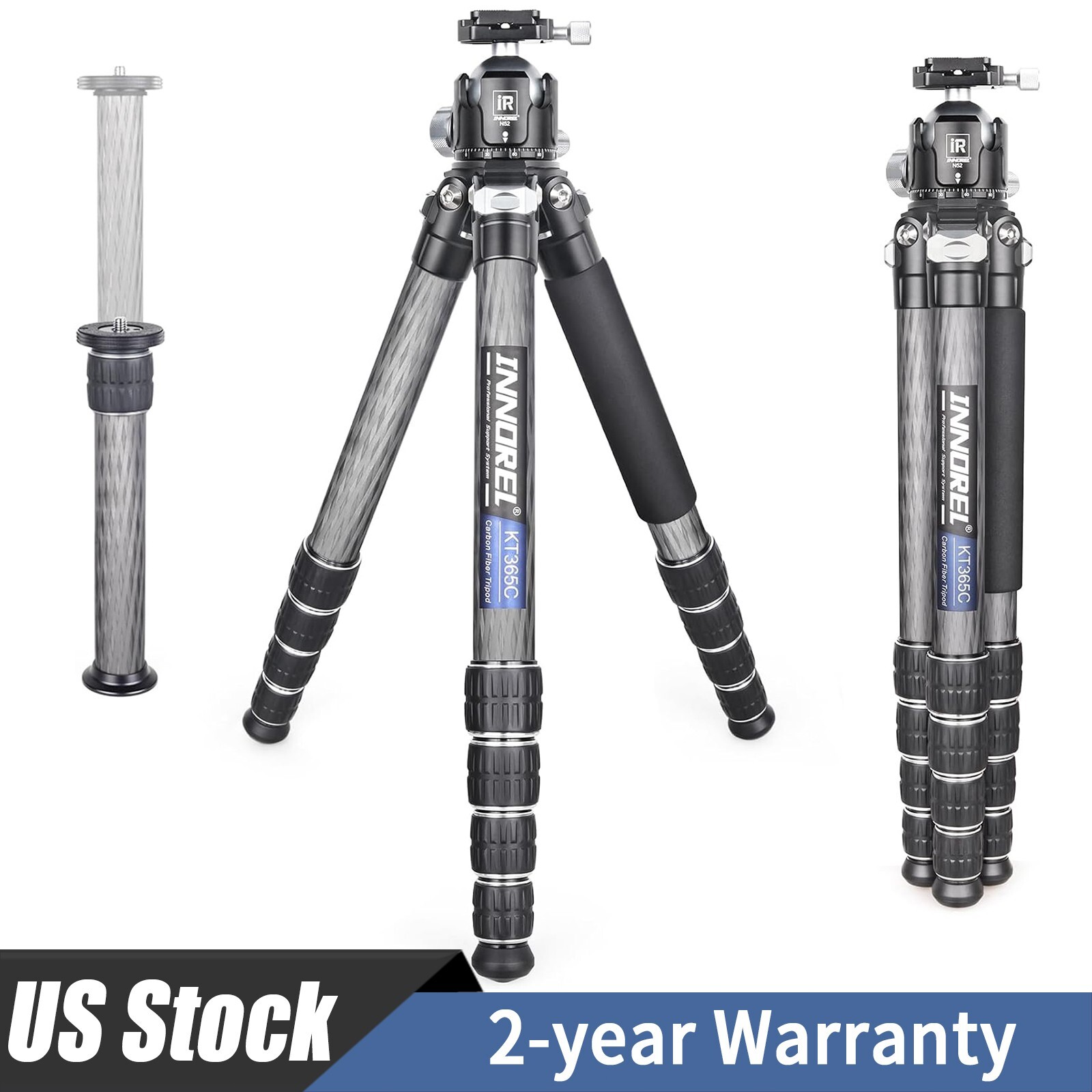 INNOREL Carbon Fiber Tripod KT365C Professional 36mm Tube Heavy Duty CameraStand