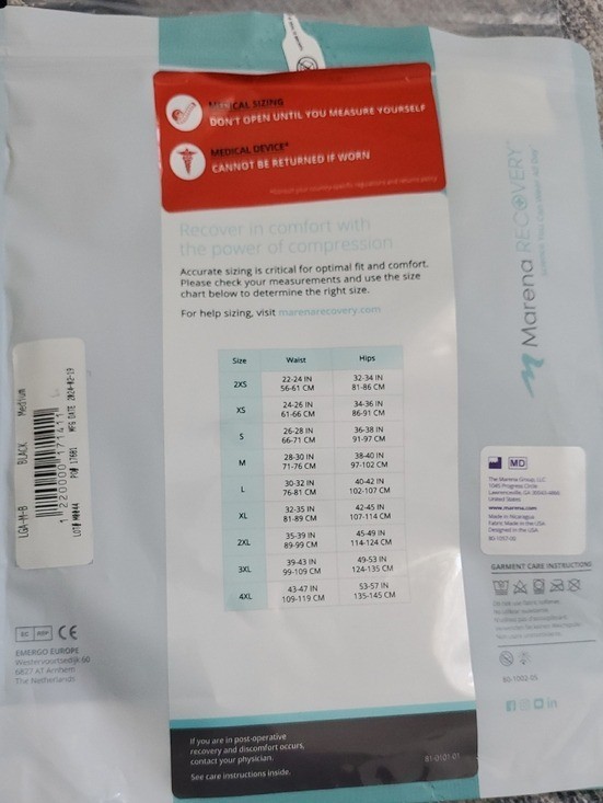 Marena Recovery Compression Garments Bundle Of 2 Post Surgery C-section SzM
