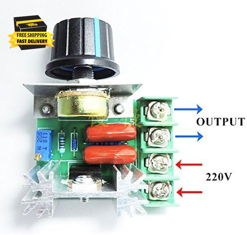 2000W PWM AC Motor Speed Control Module Dimmer Speed Regulator 50-220V Adjustabl