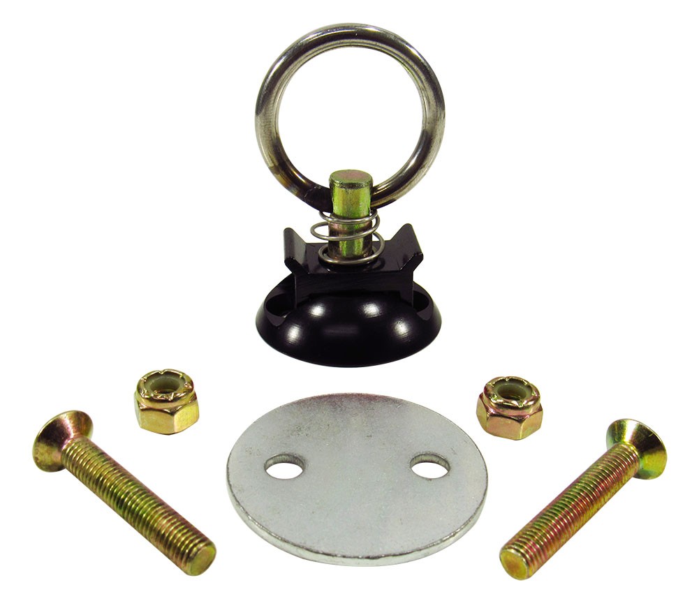 Pit Posse L Track Anchor Ring Aluminum Tie Down S Track Cargo Trailer- 1pc/Black