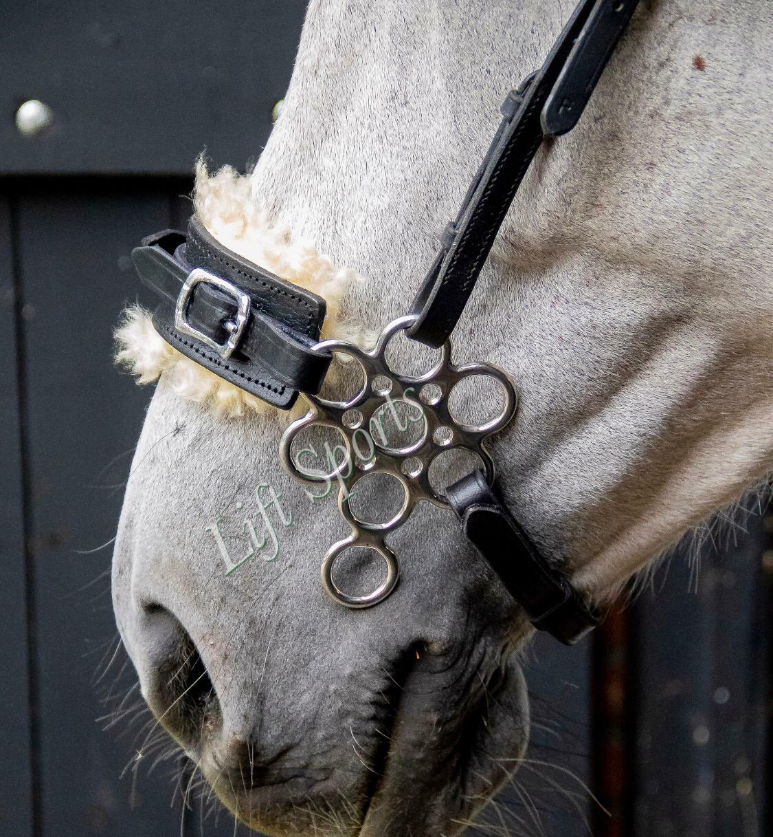 Hackamore Bitless Horse Bit English Western Adjustable Flower Padded Leather