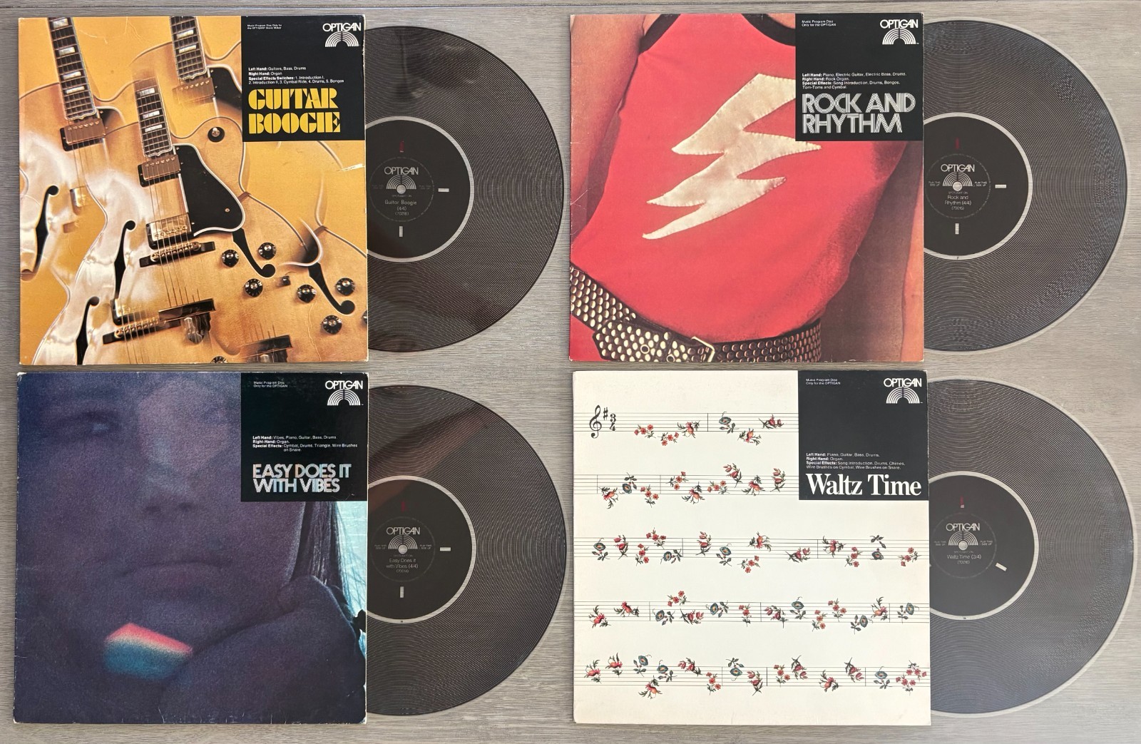 LOT: 16 OPTIGAN DISCS LOT~CHA~GUITAR BOOGIE~NASHVILLE~EASY~BOSSA~HEAR/NOW~STARTR