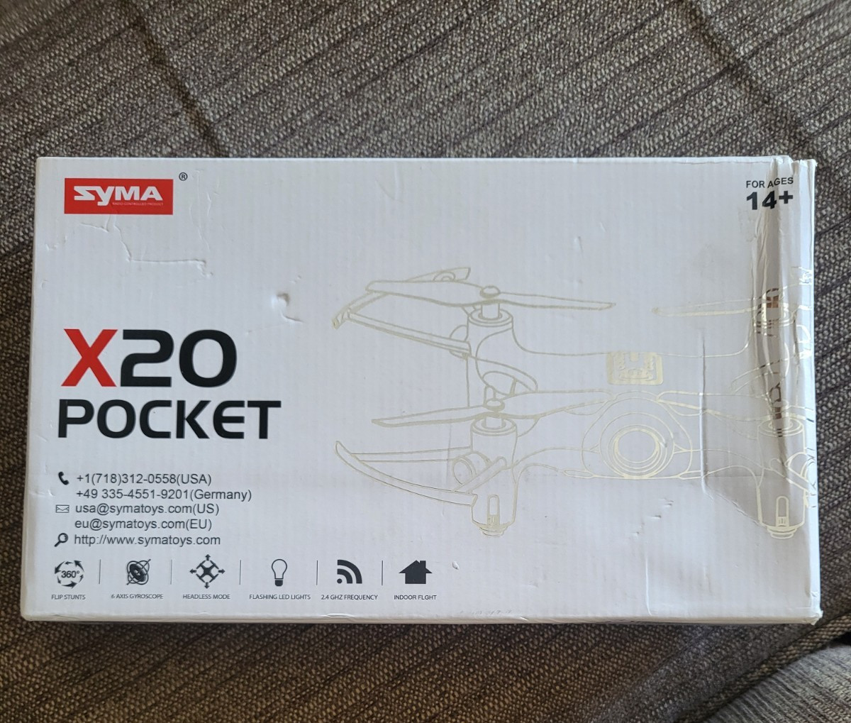 NEW Syma X20 Pocket Drone 4 Channel Remote Control Quadcopter in Blue