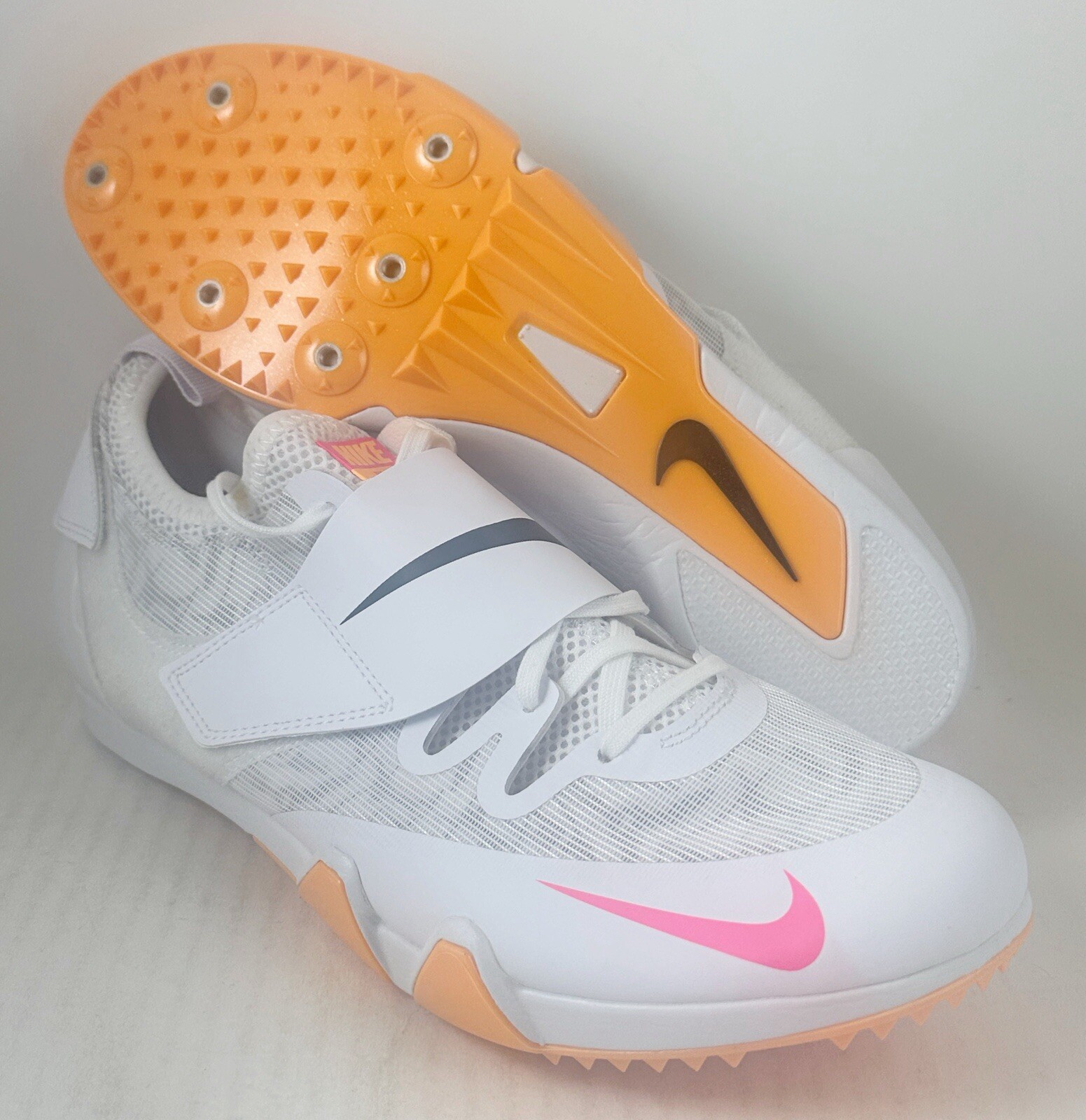 Nike Zoom Pole Vault Elite 3 Track Shoes White Orange AA1204-101 Men's Size 8-11
