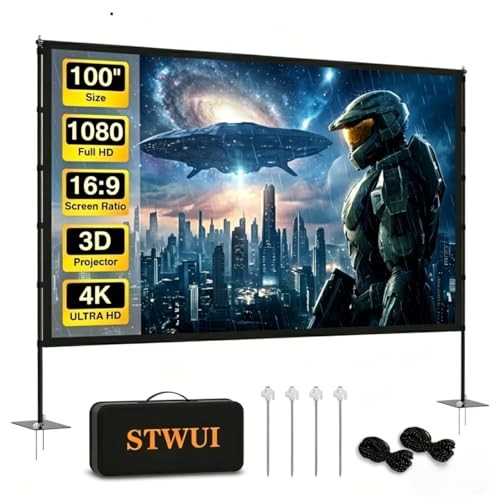 100" Outdoor Projector Screen with Stand - STWUI PS100