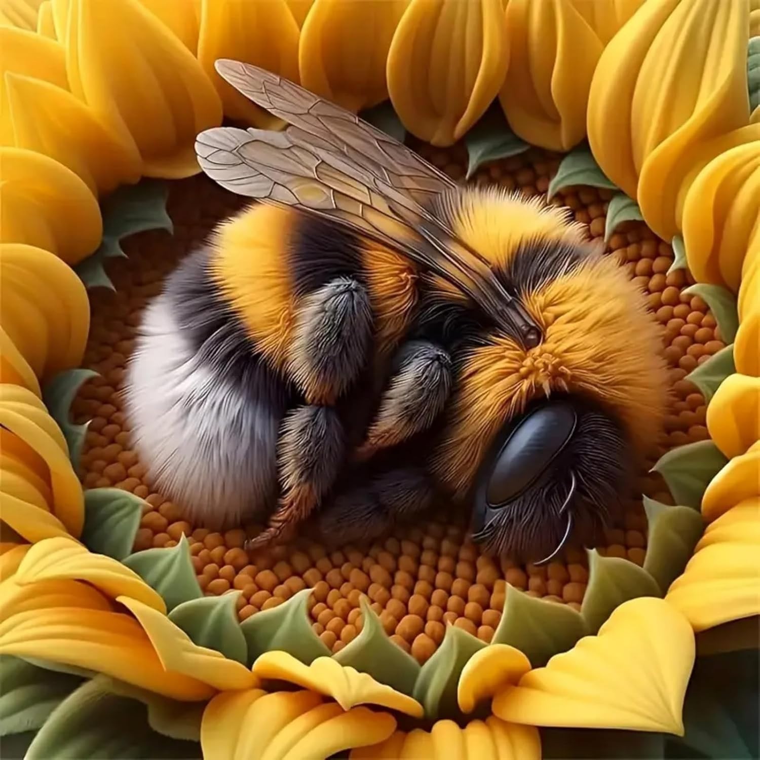 Sunflower and Bee 5D DIY Diamond Painting Kits for Adults, Diamond Art Kits for