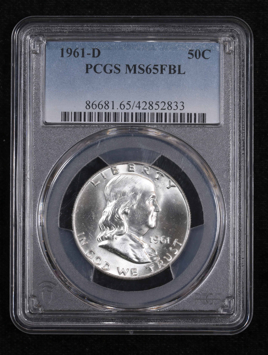 1961 D Half Dollars Franklin PCGS MS-65 FBL