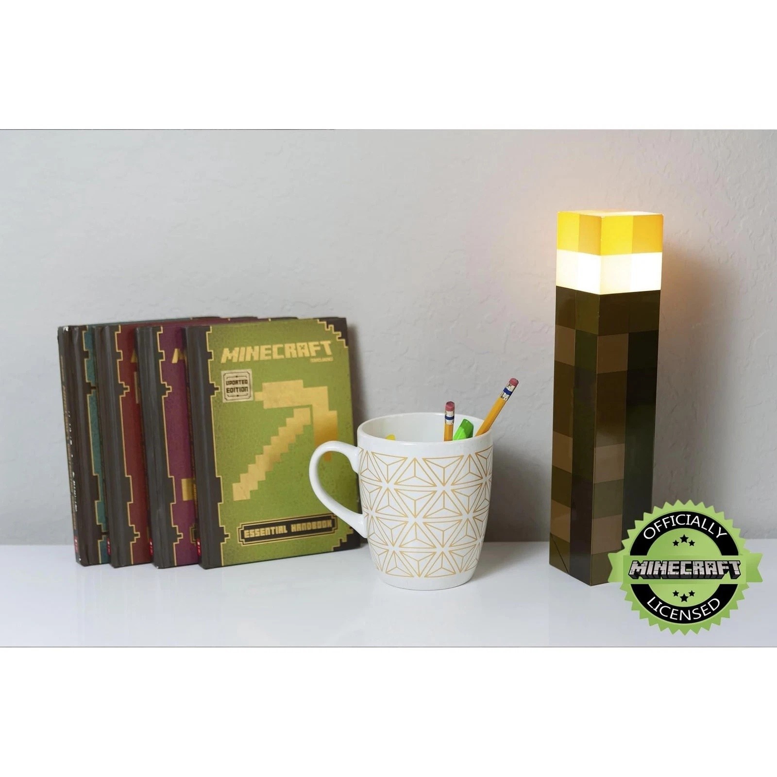 Minecraft Torch Rechargeable Portable Night Light 4-Color LED Light Interactive
