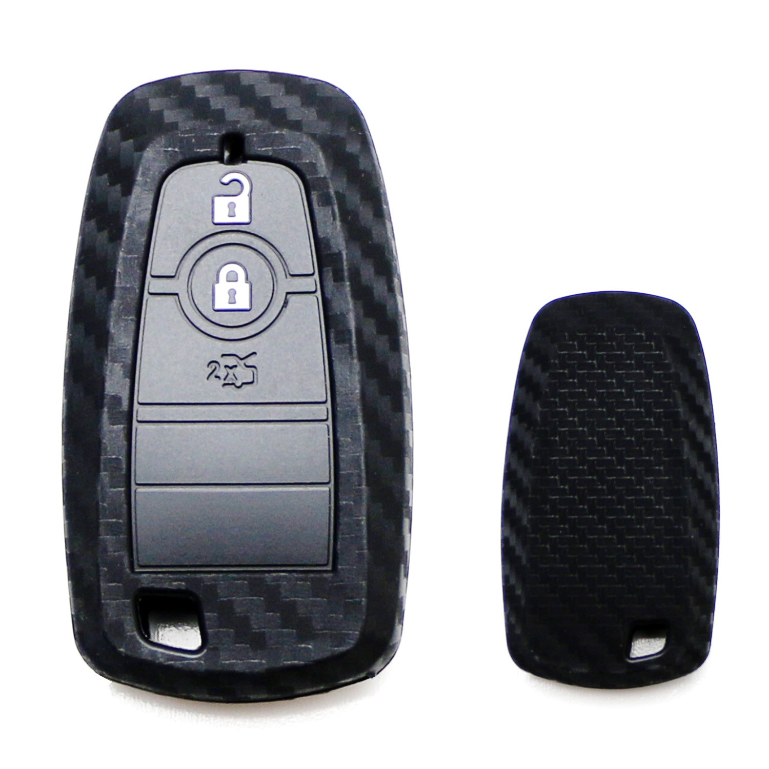 Carbon Fiber Soft Silicone Key Fob Cover For Ford Fusion Mustang F150 F250 Edge