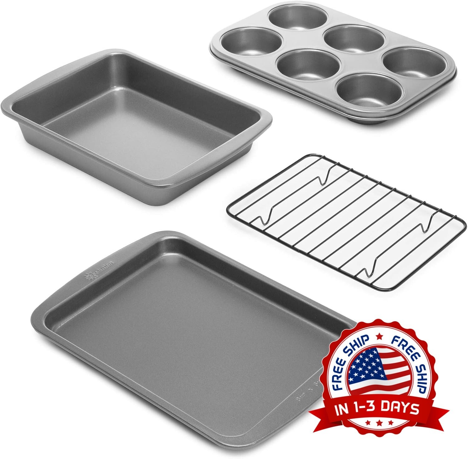 Juego de utensilios para hornear para horno tostador antiadherente 4 piezas NEW