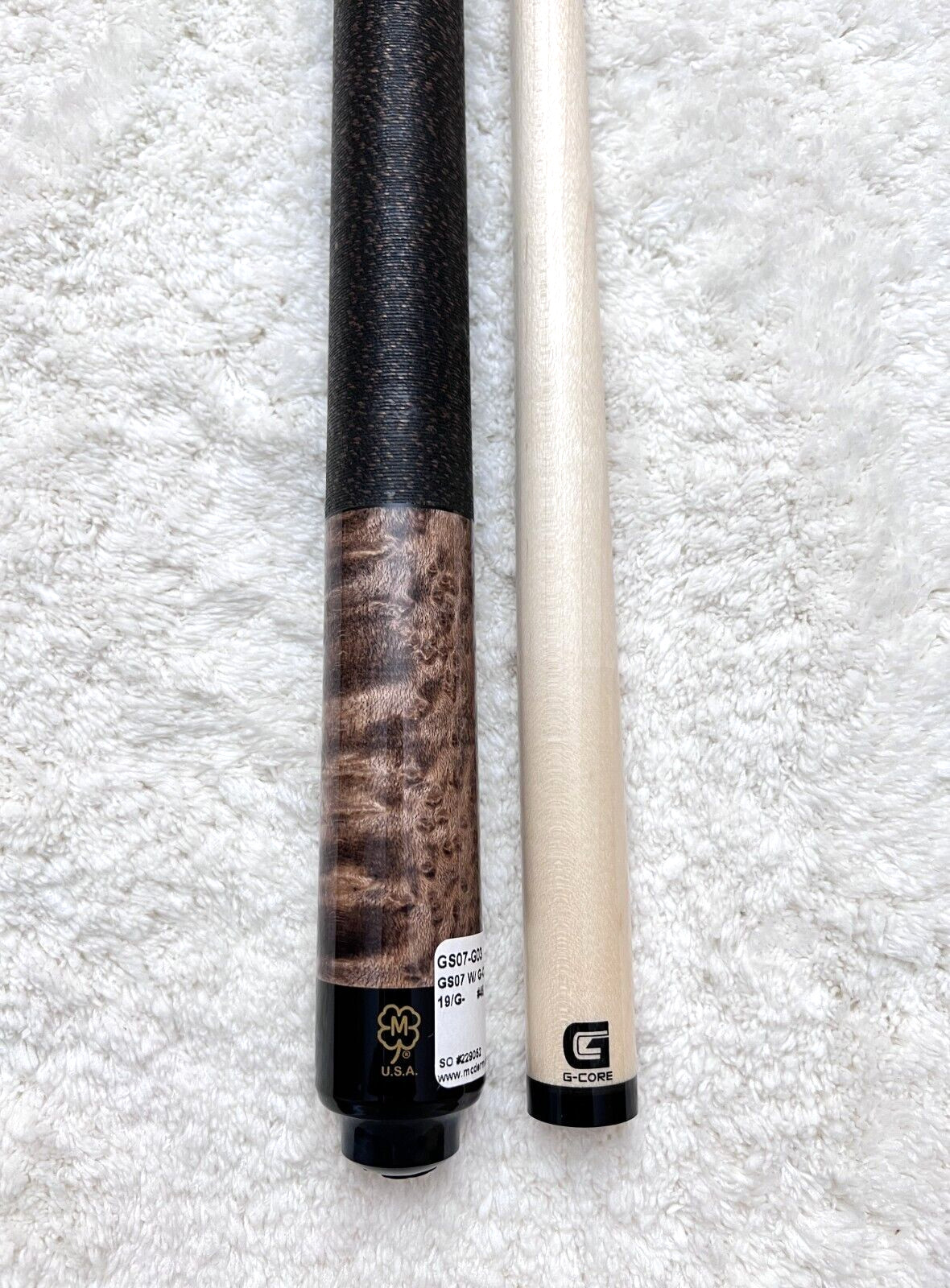McDermott GS07 Pool Cue w/ 12.25mm G-Core Shaft, FREE HARD CASE (Red/Grey Stain)