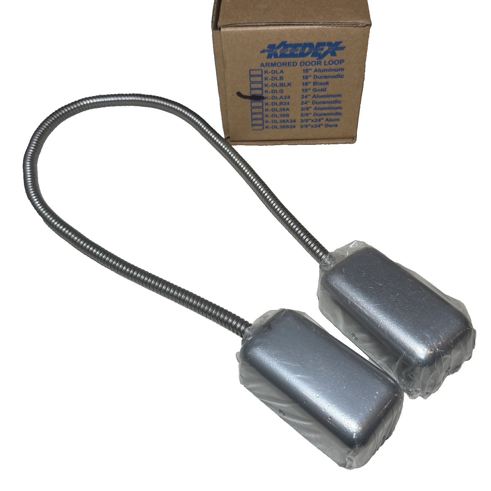 (Qty 1) Keedex K-DLA24 Armored Door Loop 24" Long, 1/4" Diameter, Aluminum, NEW