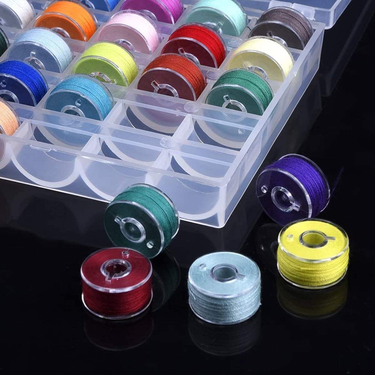 Bobbin Box,Machine Organizer Plastic 4Pack, Transparent