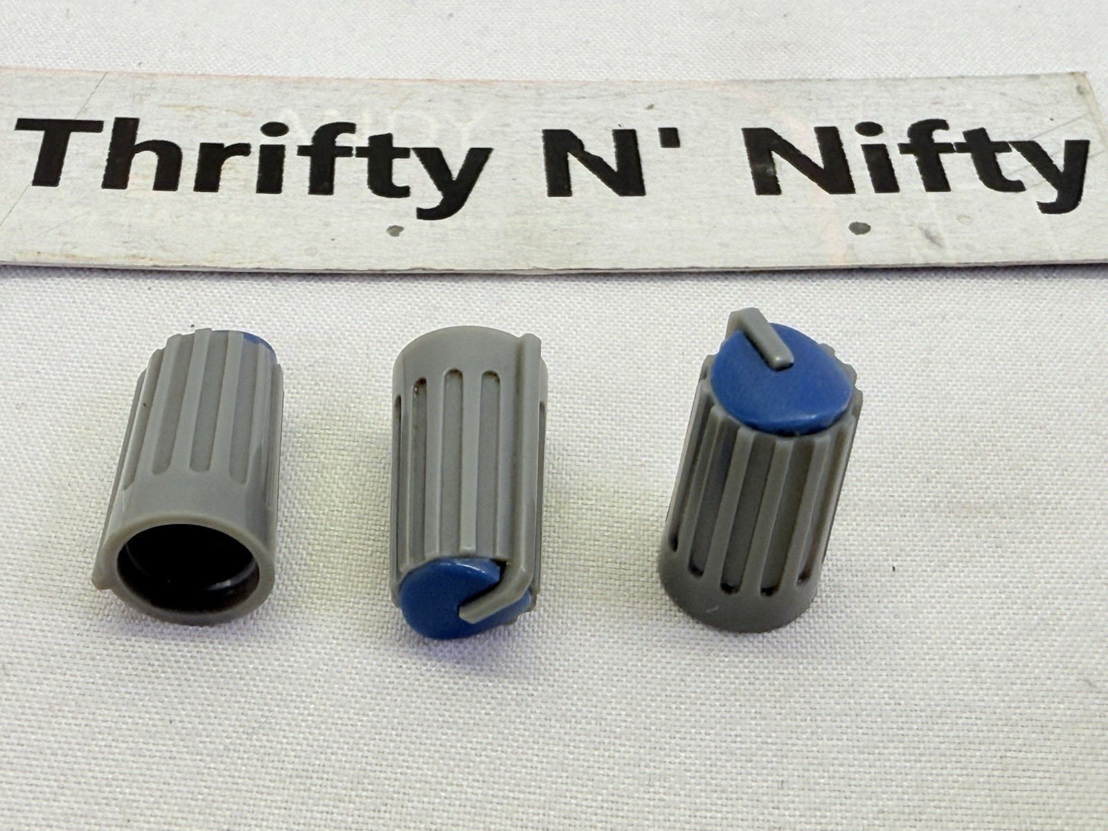 (3) Lot Of 3 Blue D Shaft Knob From Behringer Europower Sound Board