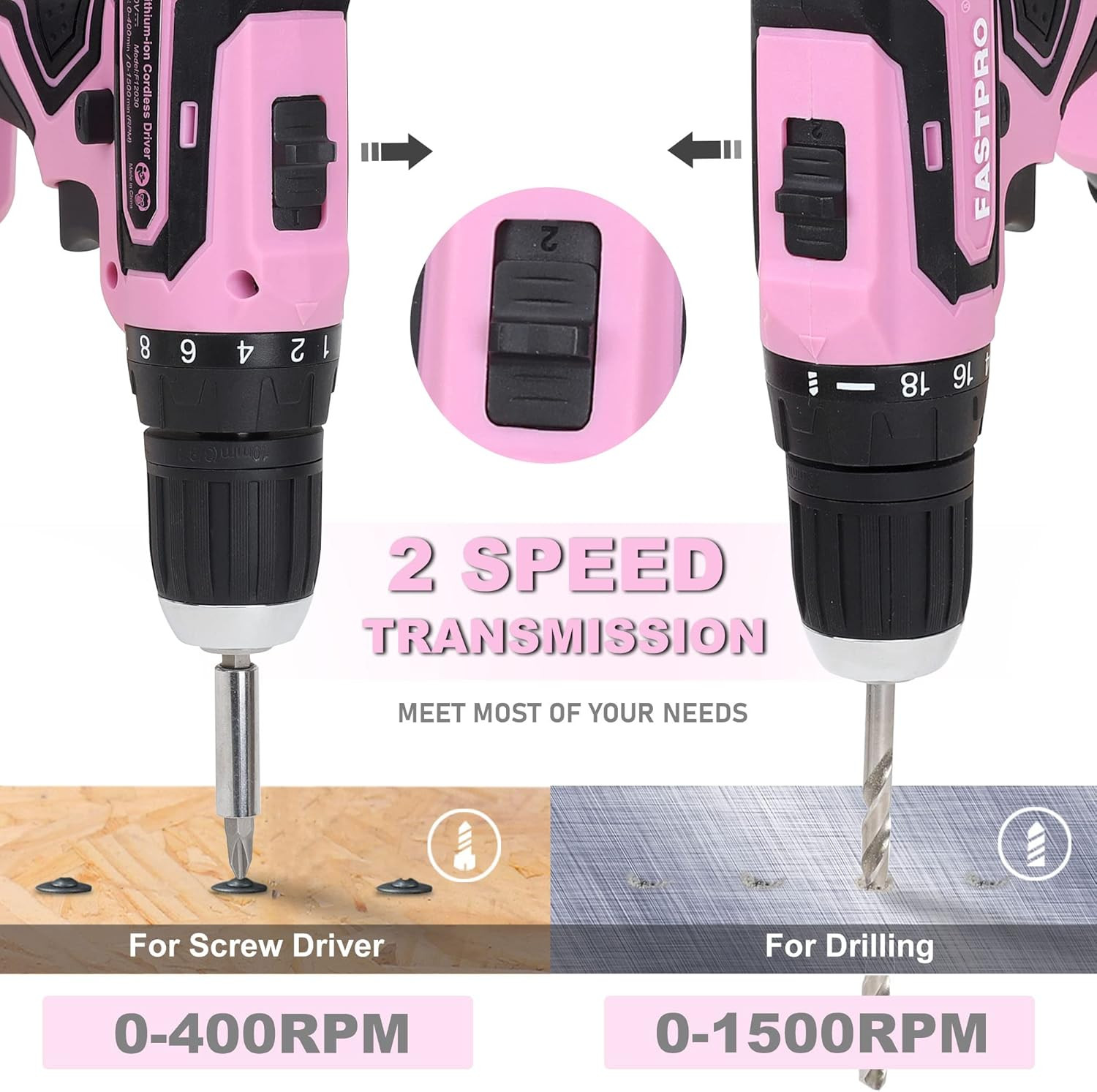 268-Piece Pink Tool Set with 20V Cordless Drill - Stylish & Functional!