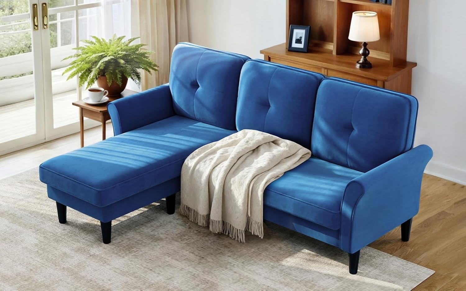 Sectal Couches for Living Room, 83" Veet Modern 3 Seater Sofa, L