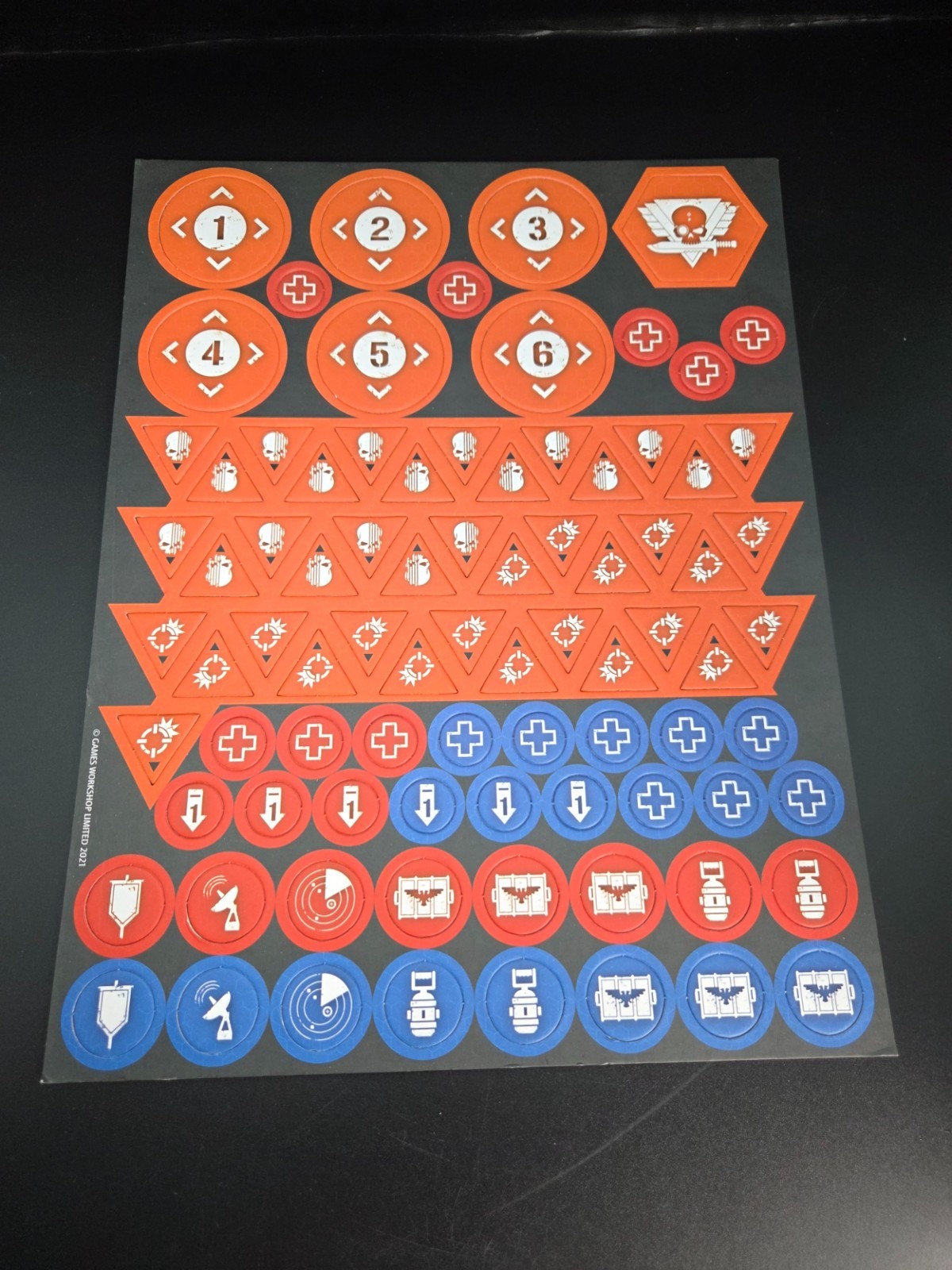 Kill Team Tokens Sheet (from 2021 Recruit Starter Set) 40k Games Workshop