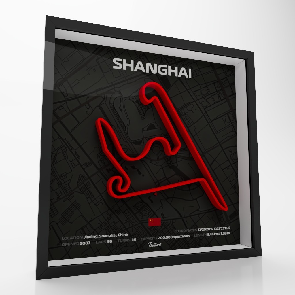Shanghai Circuit 3D Shadow Box – Chinese GP Wall Art