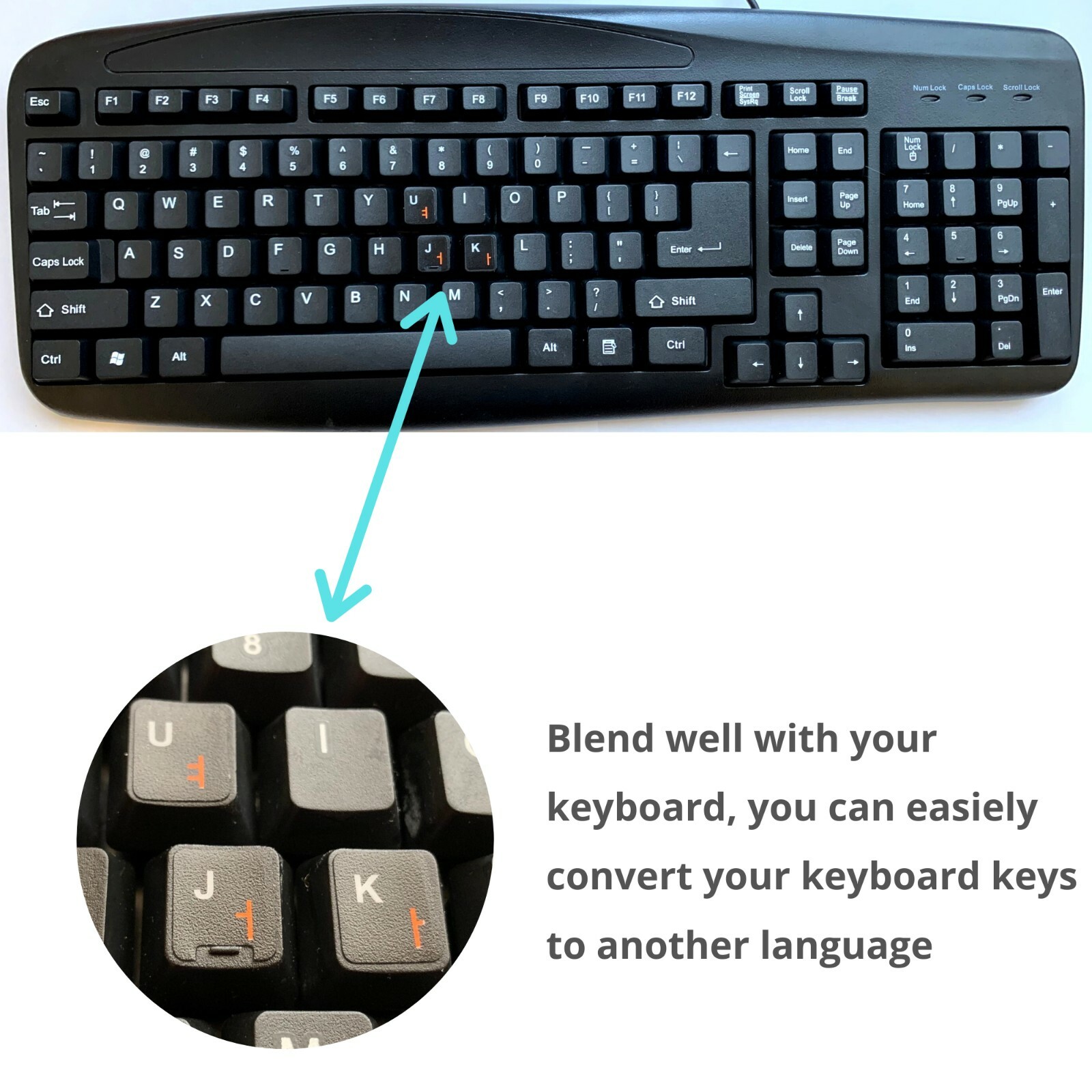 2 PCS Korean keyboard stickers Waterproof Replacement Computer Laptop Keyboard 