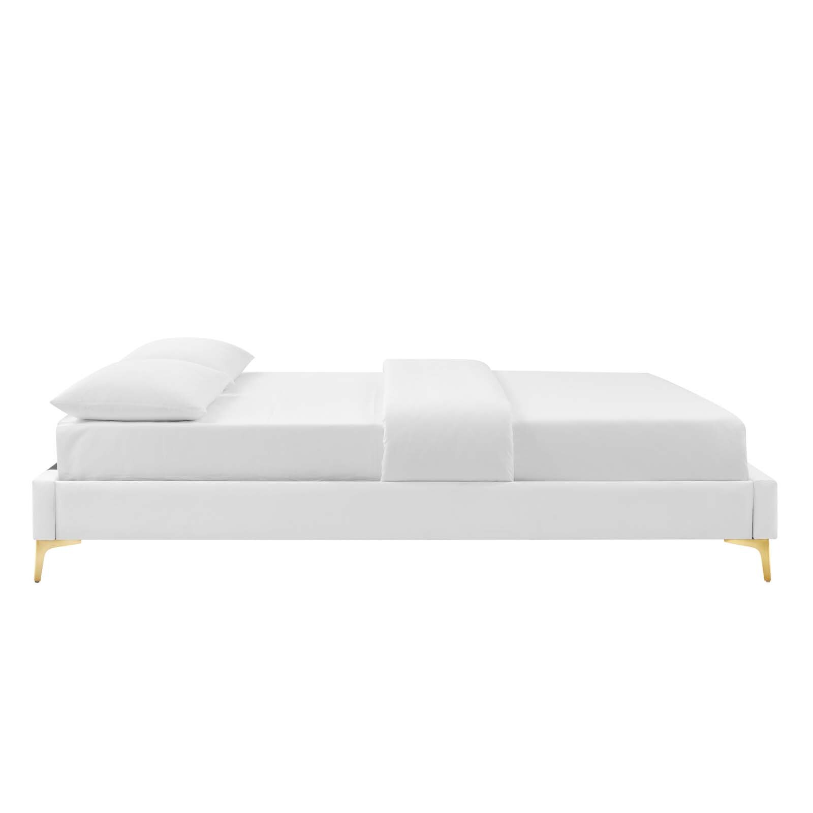Modway Sutton Performance Velvet Queen Bed Frame in White
