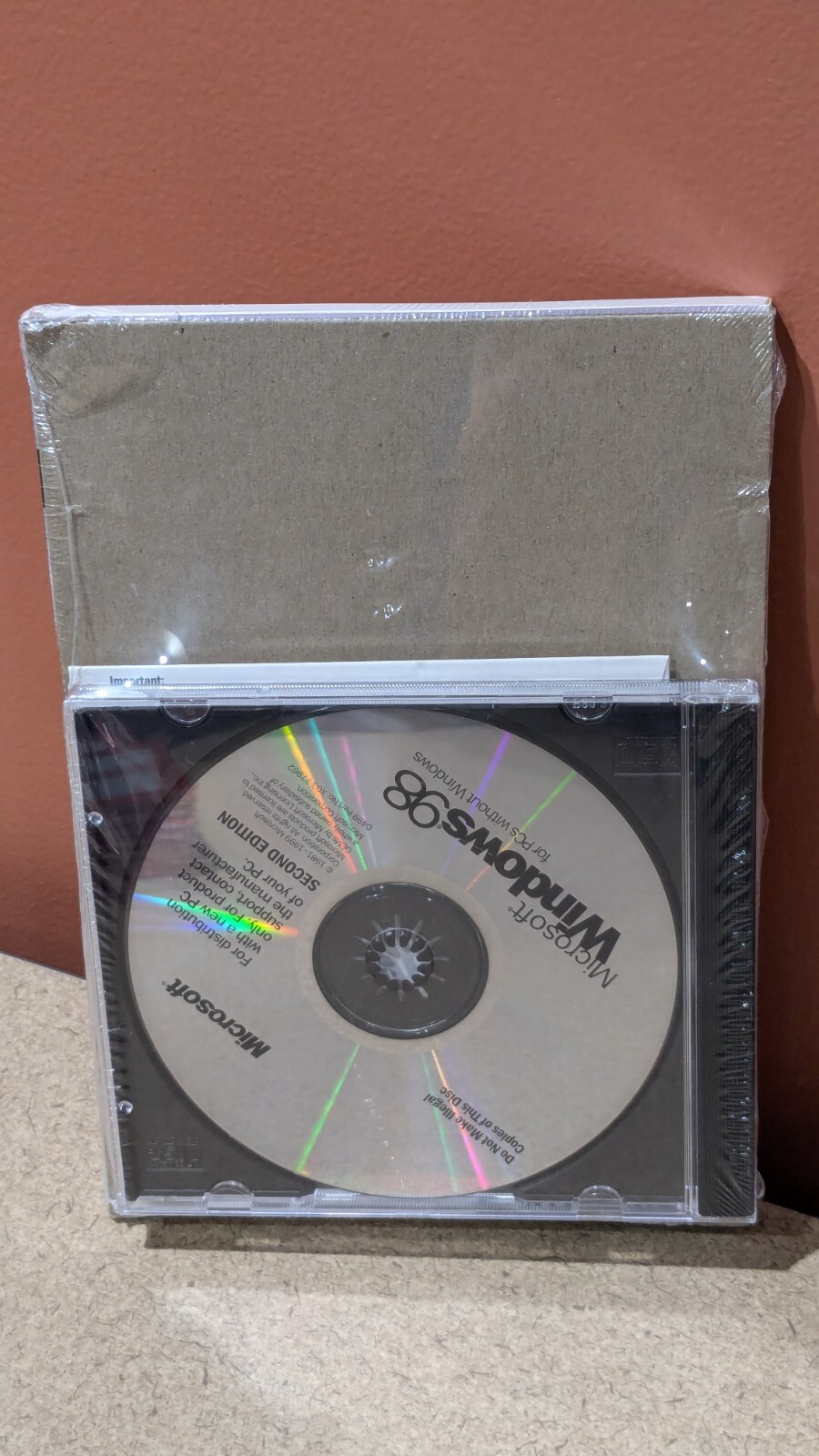 Microsoft Windows 98 Second Edition SE COA, CD-ROM, Boot Floppy, Sealed, Manual
