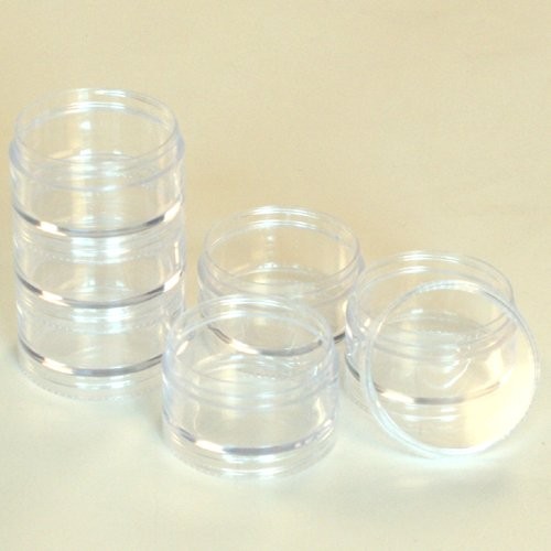Storage Stackable Clear Containers 6 for Beads Crafts Findings Small Items 2"...