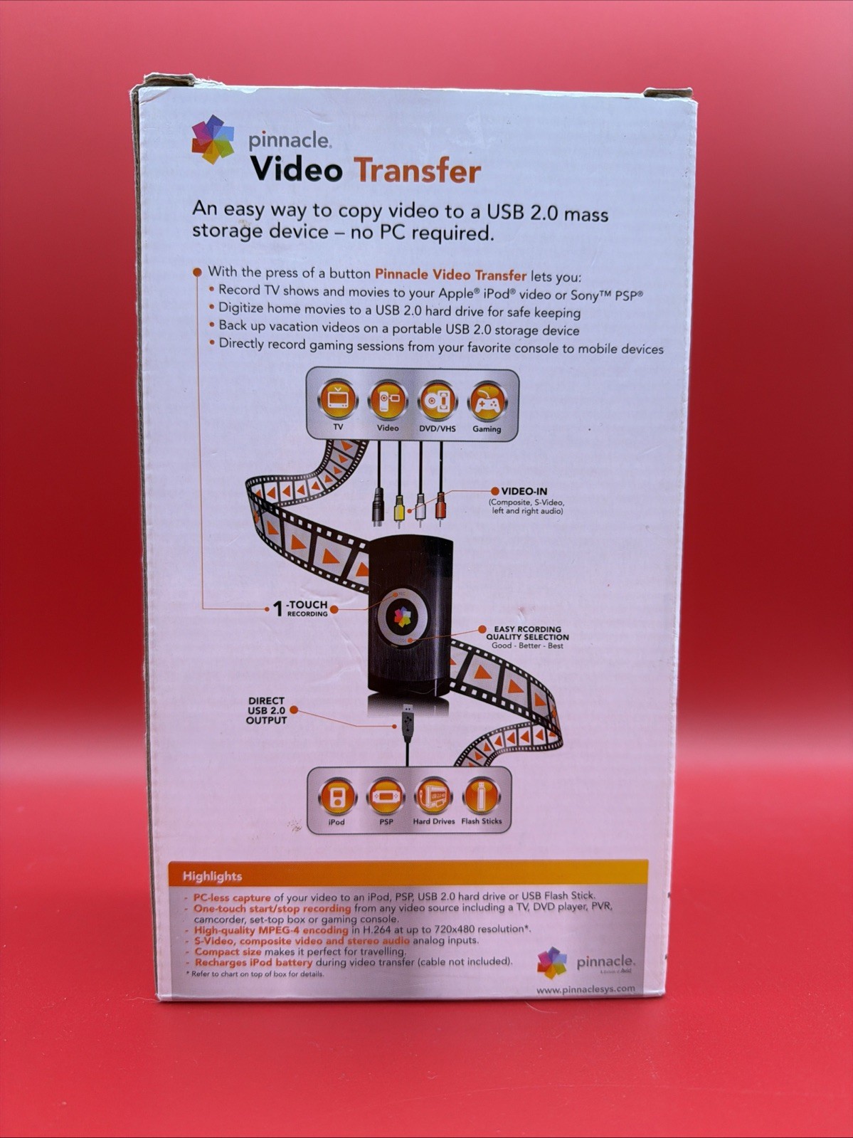 Pinnacle Video Transfer Just Press & Go (No PC Required)