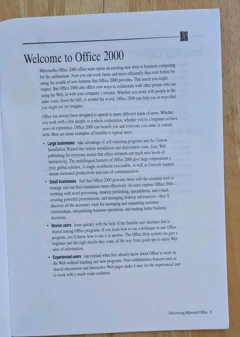Discovering Microsoft Office 2000 Small Business ➜ 2 Discs + COA