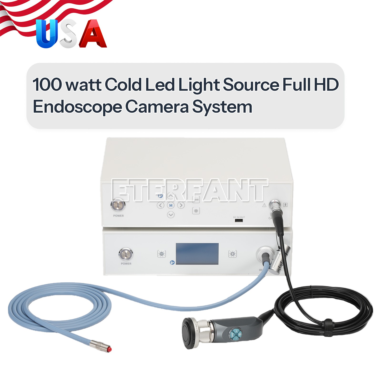 Medical ENT Endoscope Laparoscopic Camera/USB Type Handle/Cold Light Source US