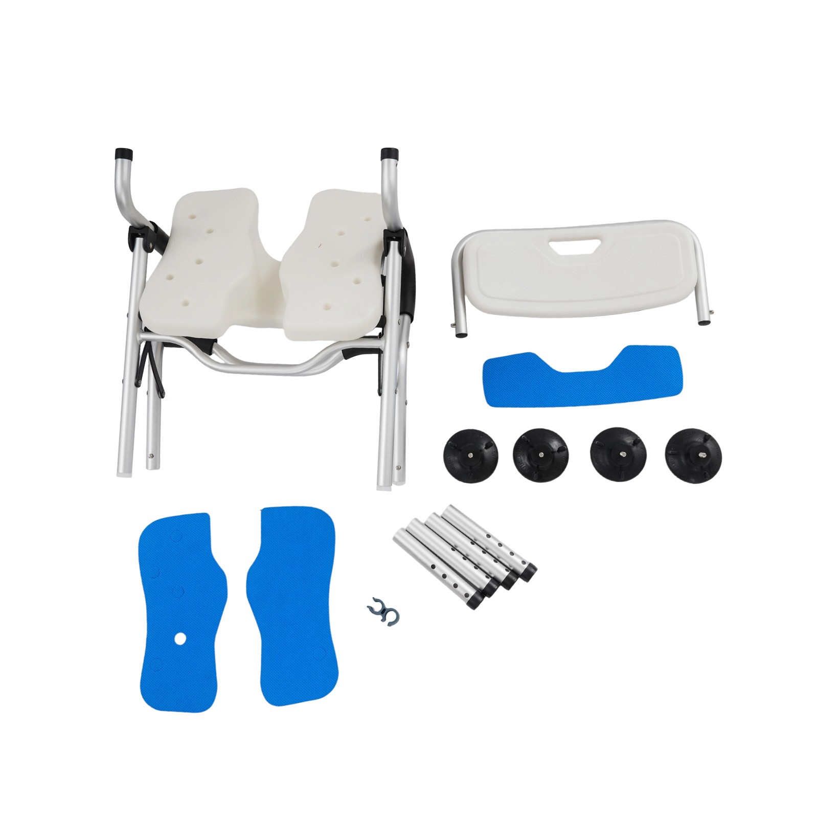 Heavy Duty Shower Chair U-Shape Seat Foldable Shower Chair for Private Washing