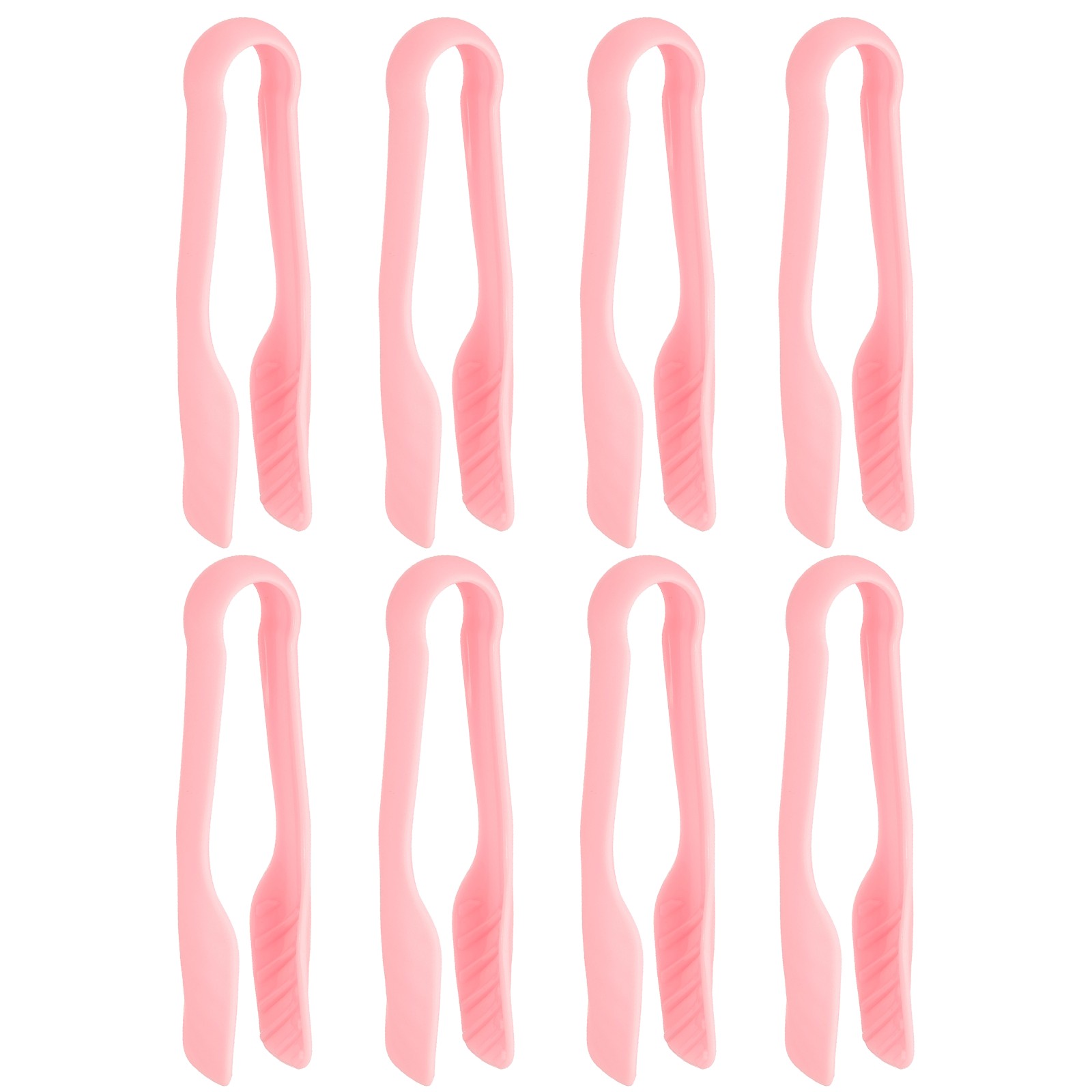 8 Pcs Plastic Serving Tongs, 6 Inch Kitchen Tongs for Cooking, Red
