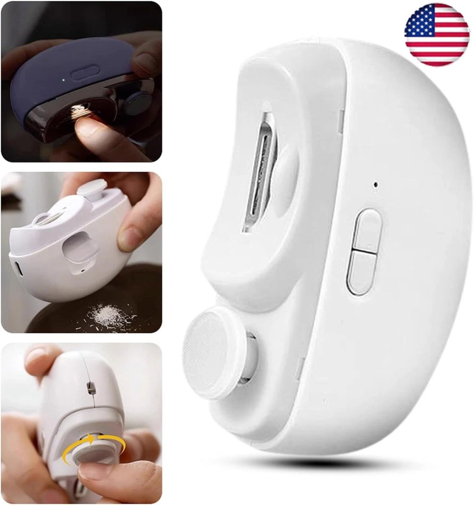Electric Nail Grinder Automatic LED Light Trimmer Toe Cutter USB Rechargeable