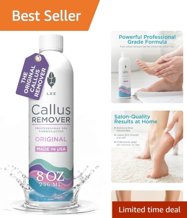 Lee Beauty 8oz Unscented Callus Remover Gel – Fast-Acting for Dead Skin Removal