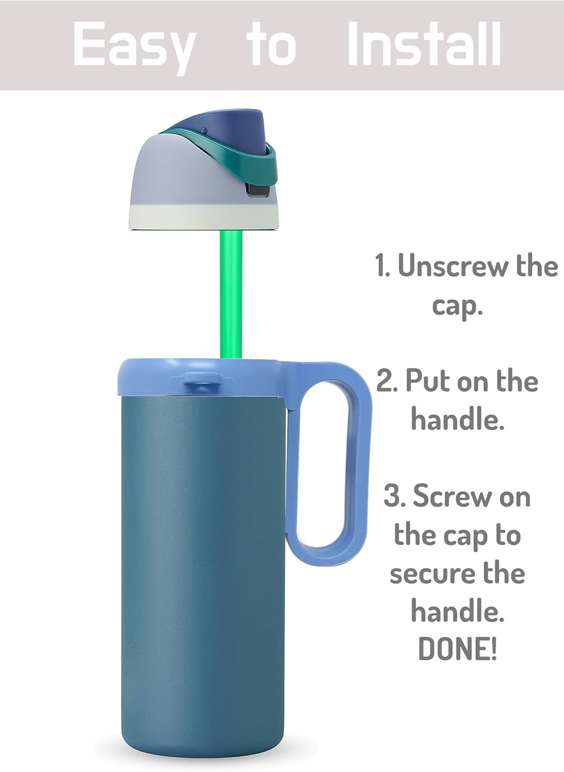 Compact & Lightweight Water Bottle Handle for Owala FreeSip - Dishwasher Safe