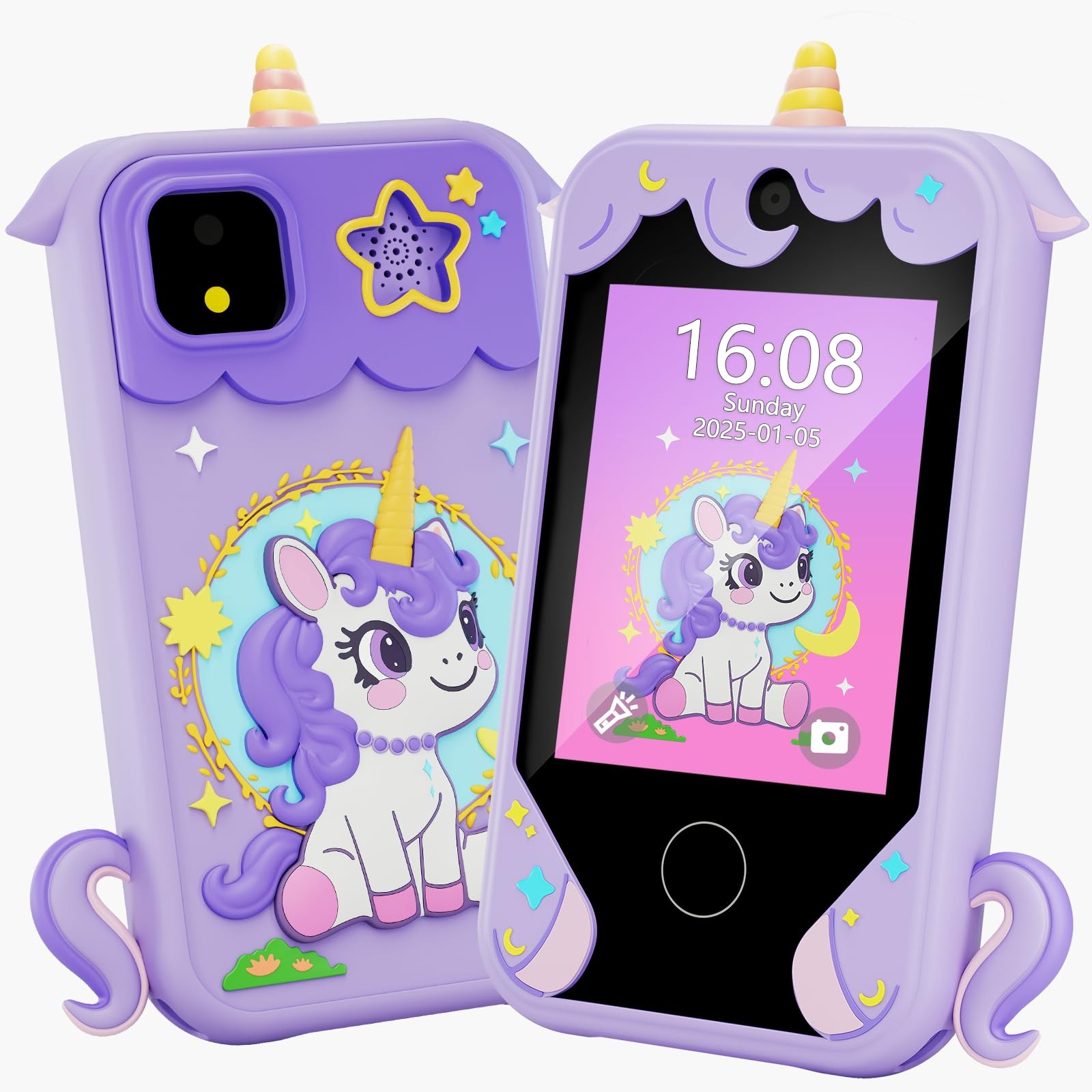 Kids Phone for Girl Toys, 2.68 inches x 4.76 x 0.1 inches, Purple