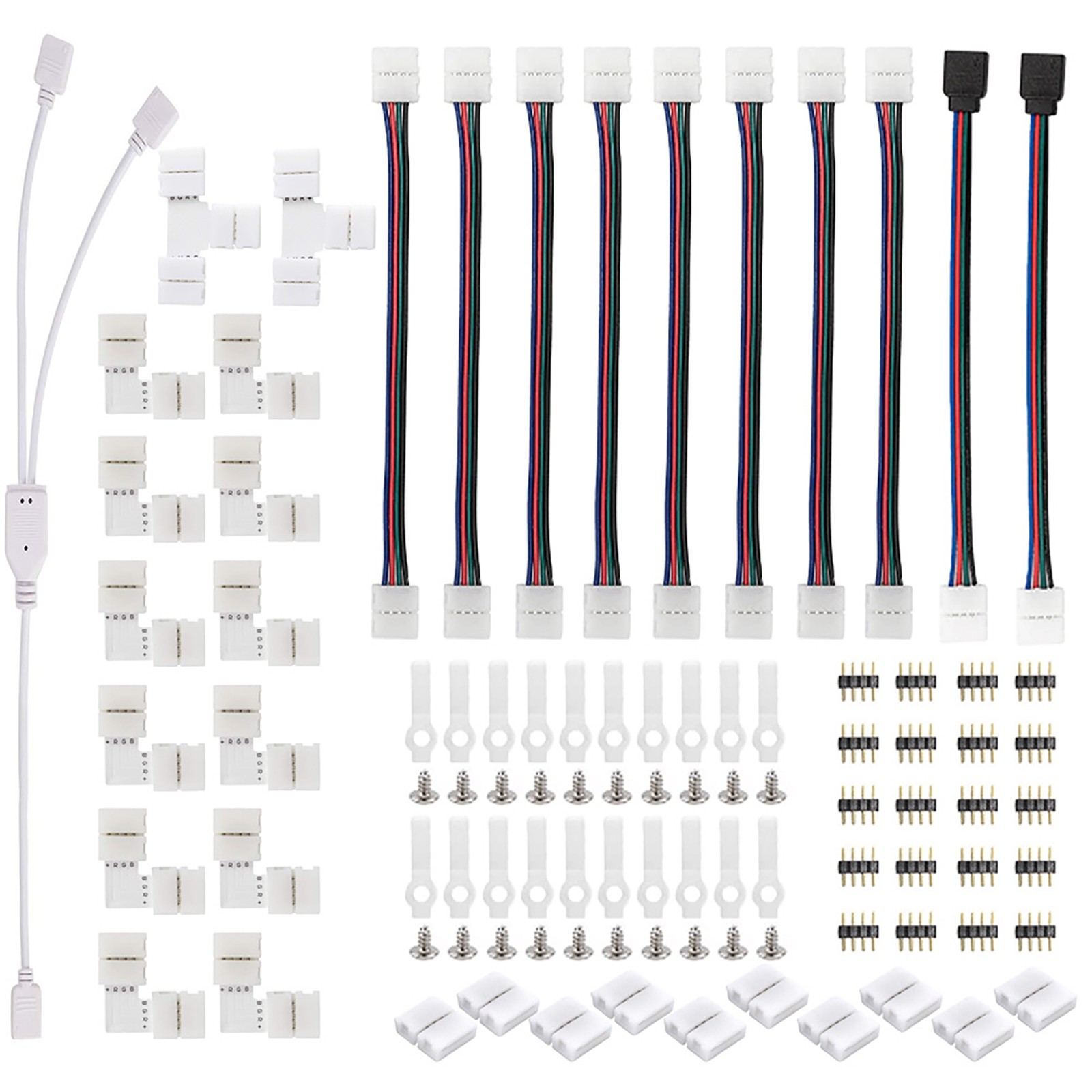 75Pcs/Set 4Pin RGB 5050 LED Connectors LED Strip Light Adapters Accessories Part