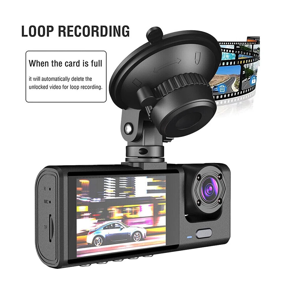 📷1080P Dual Car Dash Cam Front & Cabin Recorder - G-Sensor Loop Recording 170°