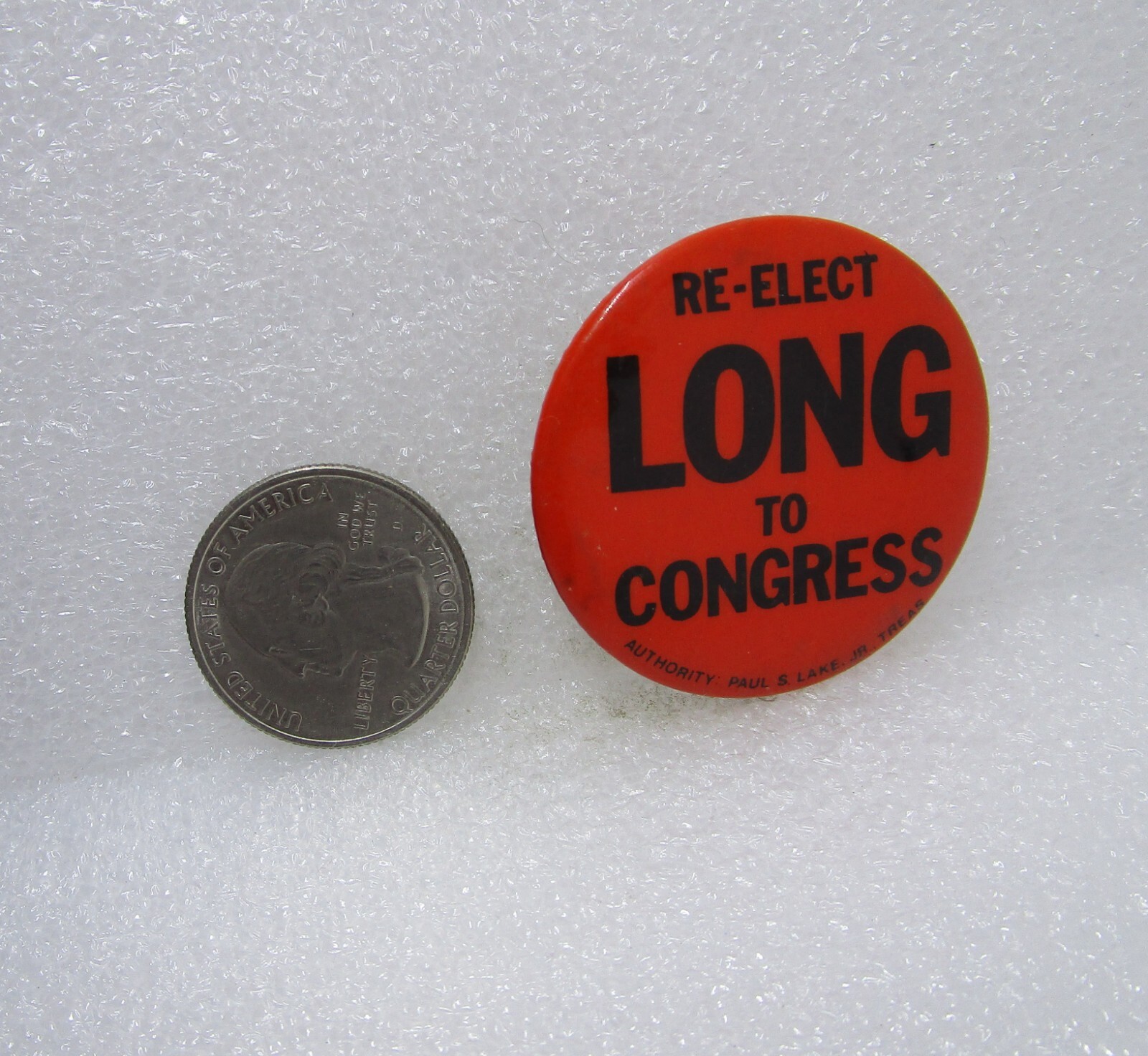 Re-Elect Long To Congress Political Button Pin