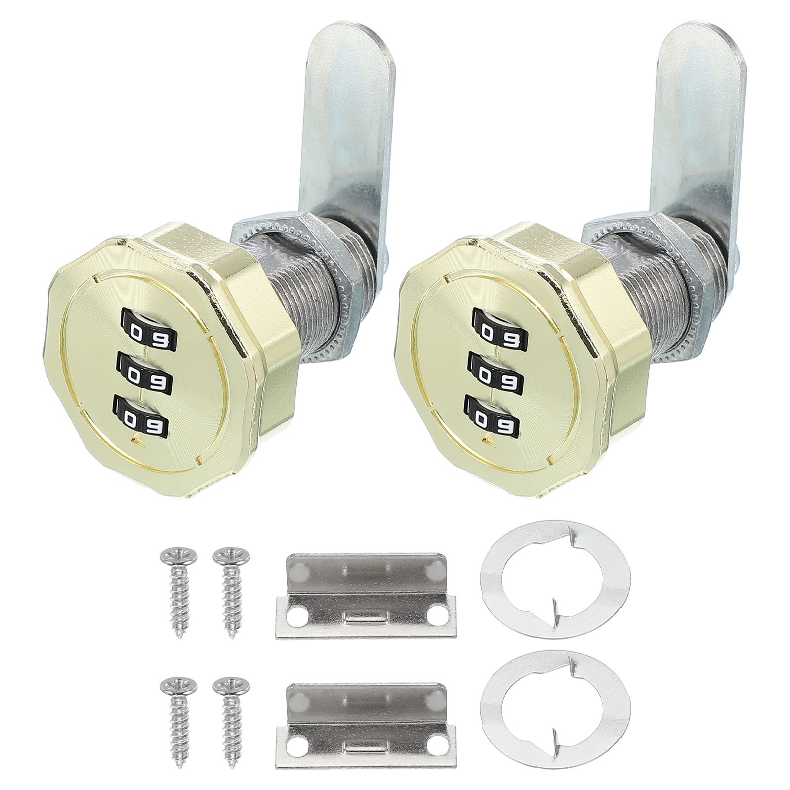 2pcs 13/16" Wardrobe Cylinder Lock with Gold Combination Code