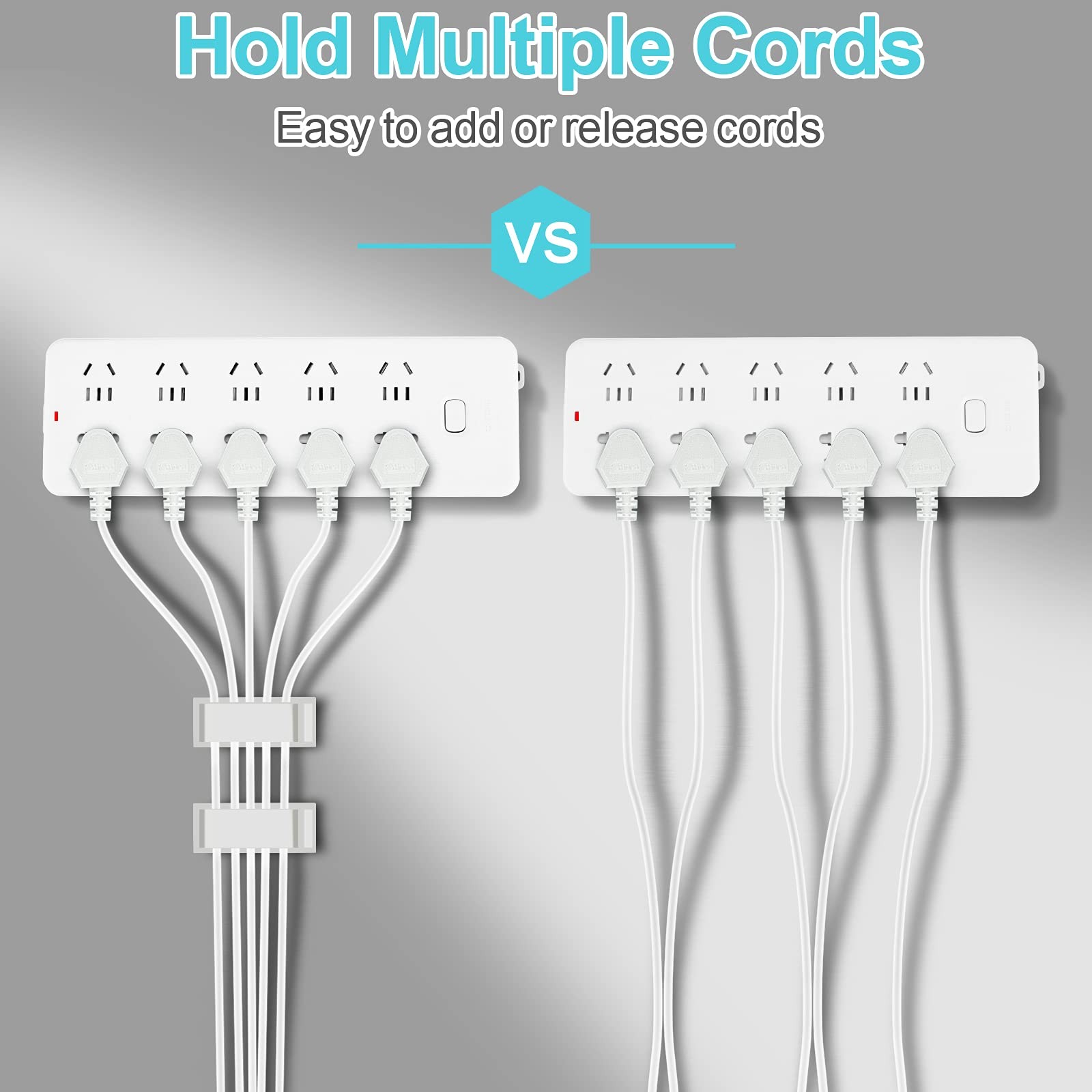 50 PCS Under Table Cable Management Clips White, Large Cable Clips for Comput...
