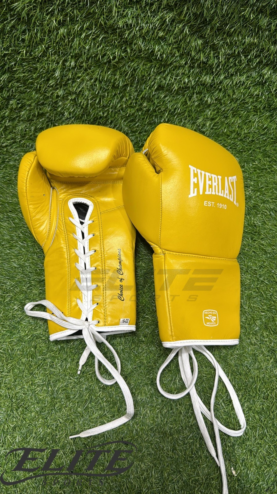 Everlast Pro Style Lace Up Boxing Gloves 8oz 10oz 12oz 14oz 16oz Yellow Leather