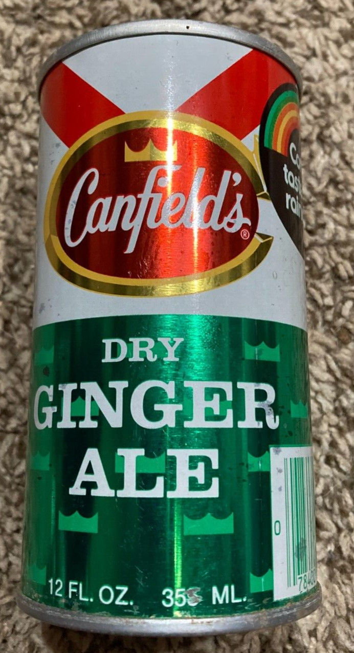 VINTAGE CANFIELD'S DRY GINGER ALE STEEL PULL TAB CAN
